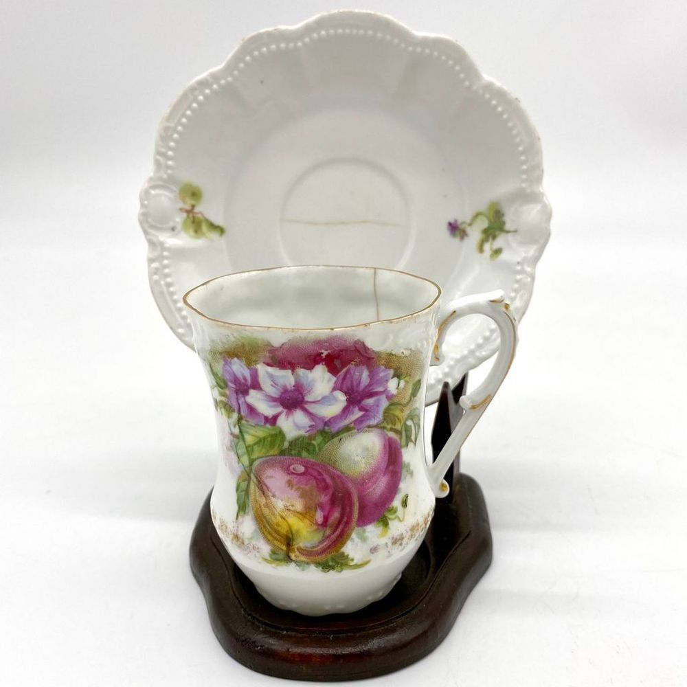 Antique Porzellanfabrik Moschendorf Demitasse Tea Cup & Saucer